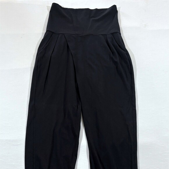 ME+EM Black Modal Elastane Foldover Waist Straight Leg Lounge Pants Stretch Sz 8 - Picture 2 of 12